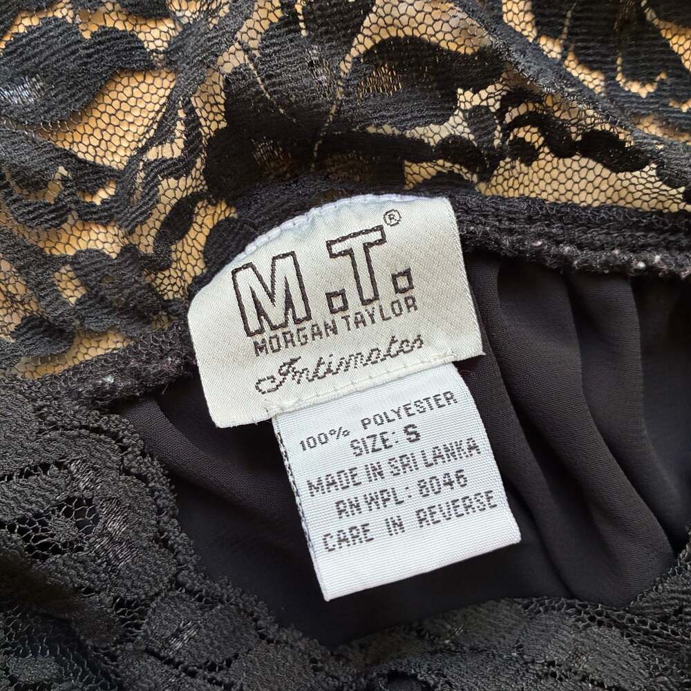 Morgan Taylor Intimates Black Lace and Chiffon Babydoll Chemise - Picture 2 of 5